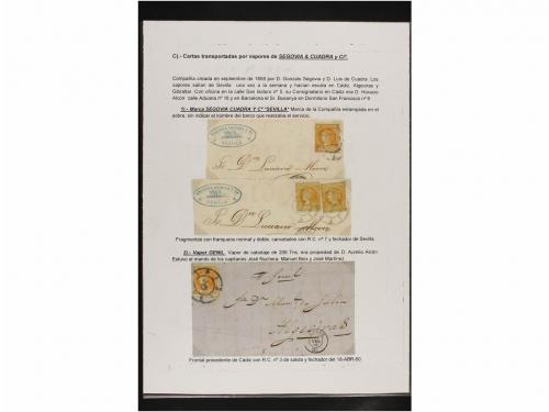 ✉ ESPAÑA. 4 cuartos amarillo COLECCIÓN DE CORREO MARÍTIMO. C