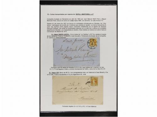 ✉ ESPAÑA. 4 cuartos amarillo COLECCIÓN DE CORREO MARÍTIMO. C