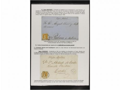 ✉ ESPAÑA. 4 cuartos amarillo COLECCIÓN DE CORREO MARÍTIMO. C