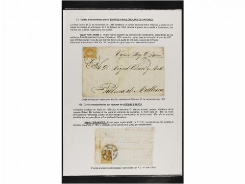 ✉ ESPAÑA. 4 cuartos amarillo COLECCIÓN DE CORREO MARÍTIMO. C