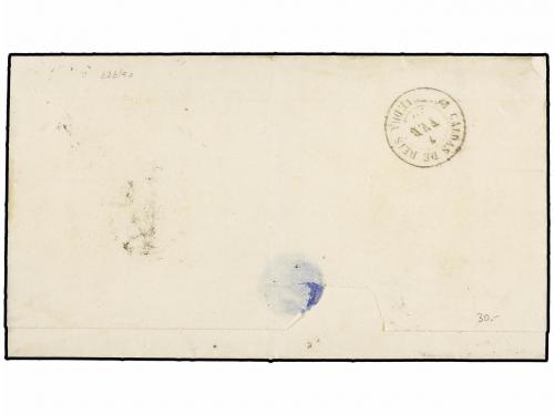 ✉ ESPAÑA. Ed. 52. 1860. VALENCIA a VILLAGARCIA. 4 cuartos am