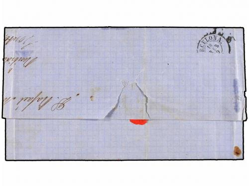 ✉ ESPAÑA. Ed. 52. 1860. BENICARLÓ a BARCELONA. 4 cuartos ama