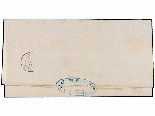 ✉ ESPAÑA. Ed. 52. 1860. LAS PALMAS a SEVILLA. 4 cuartos amar