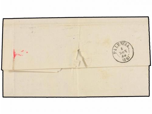 ✉ ESPAÑA. Ed. 52. 1860. FROMISTA a PALENCIA. 4 cuartos amari