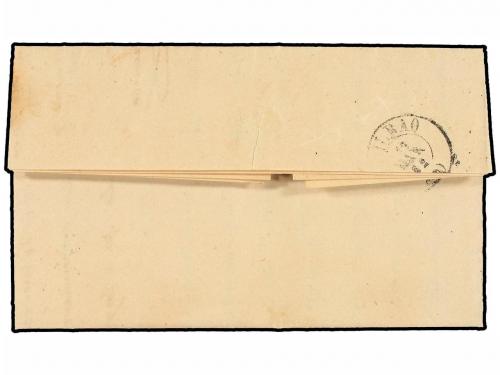 ✉ ESPAÑA. Ed. 52. 1862. DURANGO a BILBAO. 4 cuartos amarillo