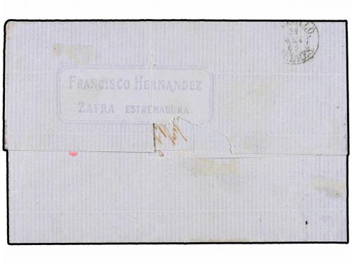 ✉ ESPAÑA. Ed. 52. 1862. ZAFRA a TRUJILLO. 4 cuartos amarillo