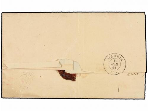 ✉ ESPAÑA. Ed. 52. 1861. MONTALVÁN a MADRID. 4 cuartos amaril