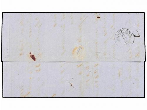 ✉ ESPAÑA. Ed. 52. 1862. ANTEQUERA a BARCELONA. 4 cuartos ama