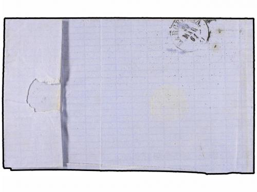 ✉ ESPAÑA. Ed. 52. 1861. LORCA a BARCELONA. 4 cuartos amarill