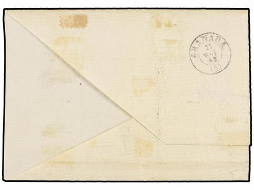 ✉ ESPAÑA. Ed. 52. 1861. GUADIX a GRANADA. 4 cuartos amarillo