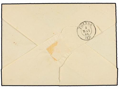 ✉ ESPAÑA. Ed. 52. 1861. BELMONTE a TOLEDO. 4 cuartos amarill