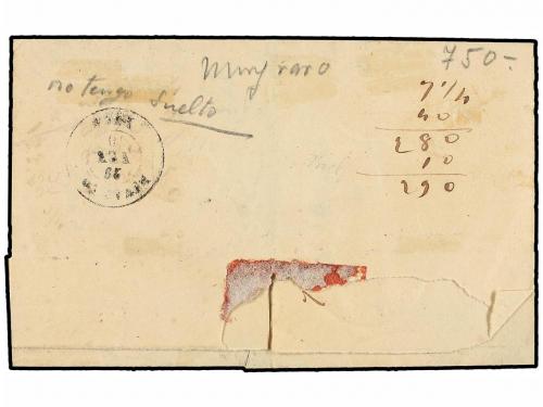 ✉ ESPAÑA. Ed. 52. 1860. MONDOÑEDO a RIBADEO. 4 cuartos amari