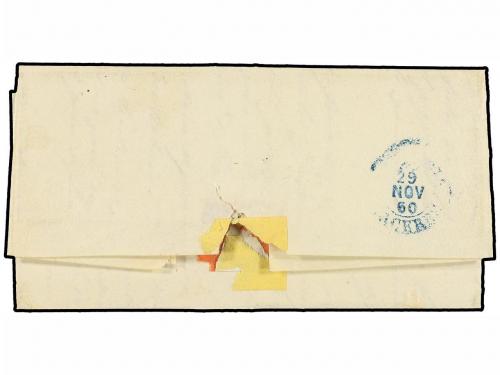 ✉ ESPAÑA. Ed. 52. 1860. VILLANUEVA a PLASENCIA. 4 cuartos am