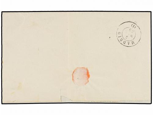 ✉ ESPAÑA. Ed. 52. 1860. ALCÁNTARA a MADRID. 4 cuartos amaril