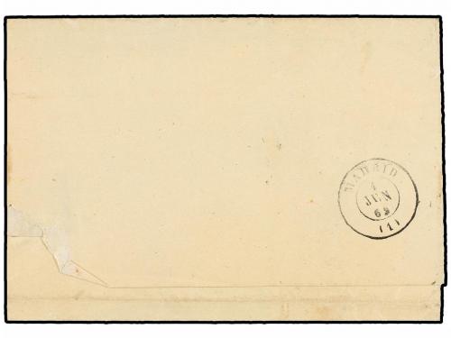 ✉ ESPAÑA. Ed. 52. 1861. PLASENCIA a MADRID. 4 cuartos amaril