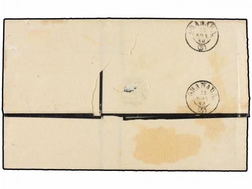 ✉ ESPAÑA. Ed. 52. 1860. ALCALÁ a GRANADA. 4 cuartos amarillo