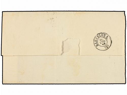 ✉ ESPAÑA. Ed. 52. 1860. PONTEVEDRA a BARCELONA. 4 cuartos am