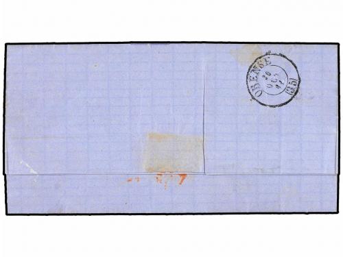 ✉ ESPAÑA. Ed. 52. 1861. CELANOVA a ORENSE. 4 cuartos amarill