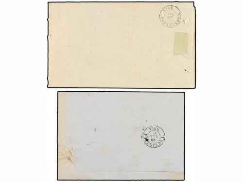 ✉ ESPAÑA. Ed. 52. 1860-61. DOS cartas con sello de 4 cuartos