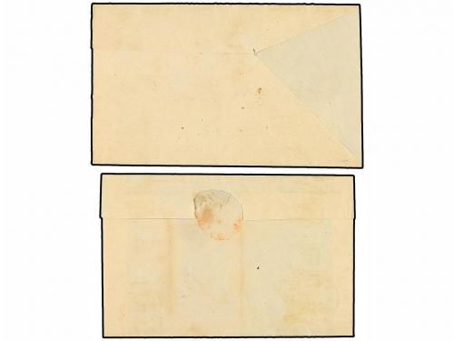 ✉ ESPAÑA. Ed. 52. 1860. DOS cartas con sello de 4 cuartos am
