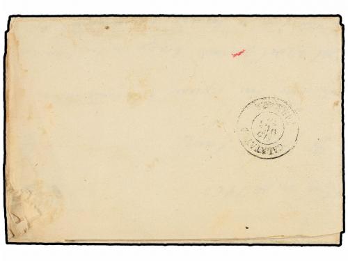 ✉ ESPAÑA. Ed. 52. 1860. RODILLAZO a BREA. 4 cuartos amarillo