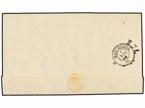 ✉ ESPAÑA. Ed. 52. 1860. VINAROZ a BARCELONA. 4 cuartos amari