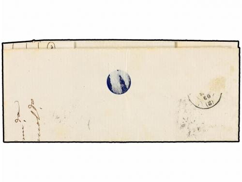 ✉ ESPAÑA. Ed. 52. 1860. SAN MATEO a VALENCIA. 4 cuartos amar