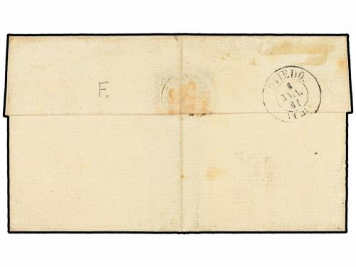 ✉ ESPAÑA. Ed. 52. 1861. CANGAS a OVIEDO. 4 cuartos amarillo.