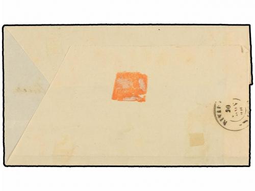 ✉ ESPAÑA. Ed. 52. 1860. LUARCA a RIVADEO. 4 cuartos amarillo