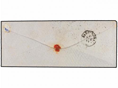 ✉ ESPAÑA. Ed. 52. 1862. GRANOLLERS a BARCELONA. 4 cuartos am