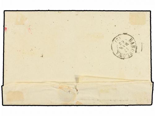 ✉ ESPAÑA. Ed. 52. 1862. AGRAMUNT a BARCELONA. 4 cuartos amar