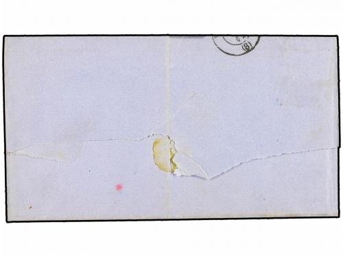 ✉ ESPAÑA. Ed. 52. 1862. BLANES a VALENCIA. 4 cuartos amarill