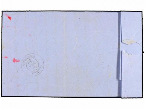 ✉ ESPAÑA. Ed. 52. 1860. VALLS a TUDELA. 4 cuartos amarillo. 