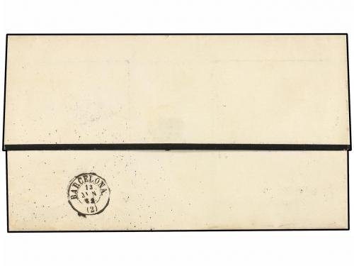 ✉ ESPAÑA. Ed. 52. 1862. SABADELL a BARCELONA. 4 cuartos amar