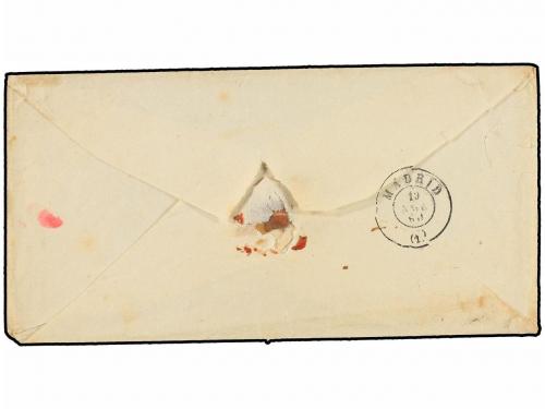 ✉ ESPAÑA. Ed. 52. 1860. HARO a MADRID. 4 cuartos amarillo. M