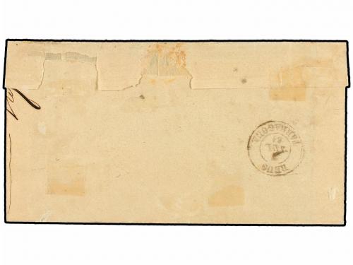 ✉ ESPAÑA. Ed. 52. 1861. BARBASTRO a REUS. 4 cuartos amarillo