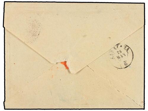 ✉ ESPAÑA. Ed. 52. 1861. MORA a ZARAGOZA. 4 cuartos amarillo,