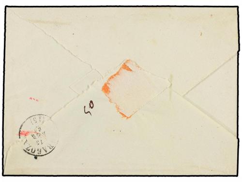 ✉ ESPAÑA. Ed. 52. 1861. BELCHITE a ZARAGOZA. 4 cuartos amari