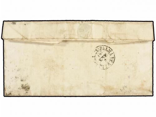 ✉ ESPAÑA. Ed. 52. 1861. BARCELONA a PALMA. 4 cuartos amarill