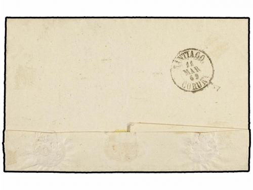 ✉ ESPAÑA. Ed. 52. 1862. MELLID a SANTIAGO. 4 cuartos amarill