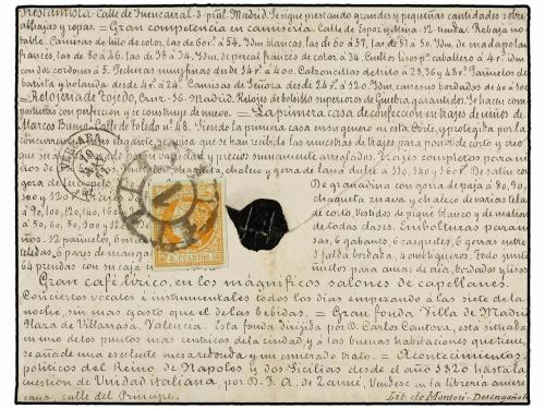 ✉ ESPAÑA. Ed. 52. 1861. MADRID a VERGARA. Sobre con publicid