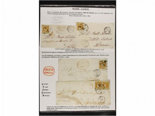 ✉ Δ ESPAÑA. Ed. 52. 4 cuartos amarillo. MARCAS PREFILATÉLICA