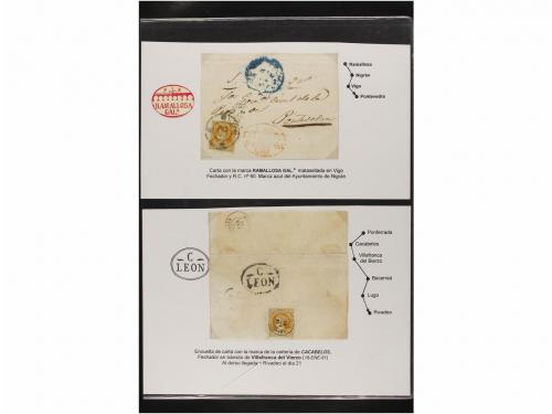 ✉ Δ ESPAÑA. Ed. 52. 4 cuartos amarillo. MARCAS PREFILATÉLICA