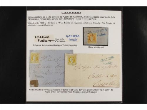 ✉ Δ ESPAÑA. Ed. 52. 4 cuartos amarillo. MARCAS PREFILATÉLICA