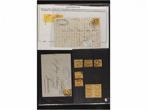 */° ✉ ESPAÑA. 4 cuartos amarillo. COLECCIÓN DE FALSOS POSTAL