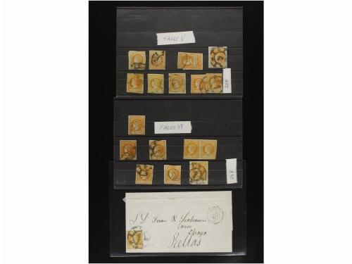 */° ✉ ESPAÑA. 4 cuartos amarillo. COLECCIÓN DE FALSOS POSTAL