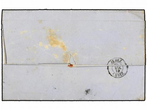 ✉ ESPAÑA. Ed. 52. 1860. PUERTO DE SANTA MARIA a JEREZ. 4 cua