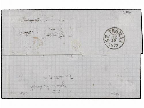 ✉ HAITI. 1877. AUX CAYES to ST. THOMAS. Complete letter fran