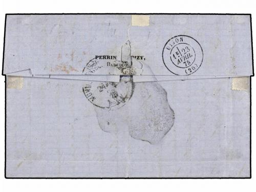✉ ESPAÑA. Ed. 153 (3). 1875. BARCELONA a MULHOUSE (Alsacia, 