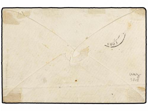 ✉ MEXICO. Yv. 21, 22. 1865. MÉXICO a PARÍS. 10 cts. bistre (